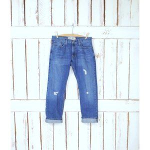 Vintage distressed 514 slim straight leg blue Levis denim jeans